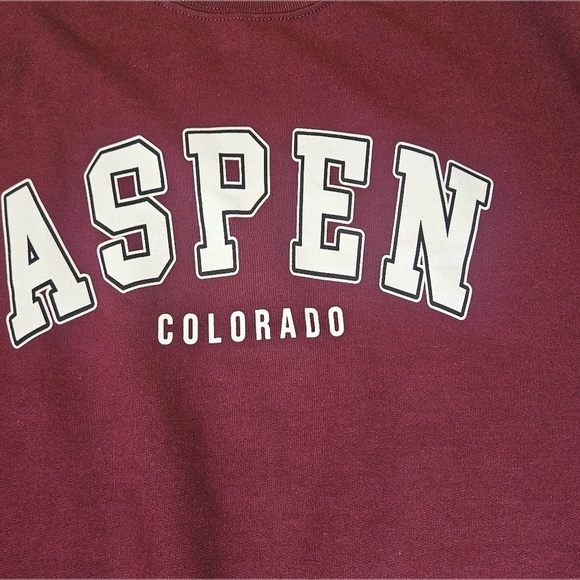 Trust The Universe ASPEN Colorado Sweatshirt Womens XL RED State‎ Pullover NEW - Picture 3 of 5